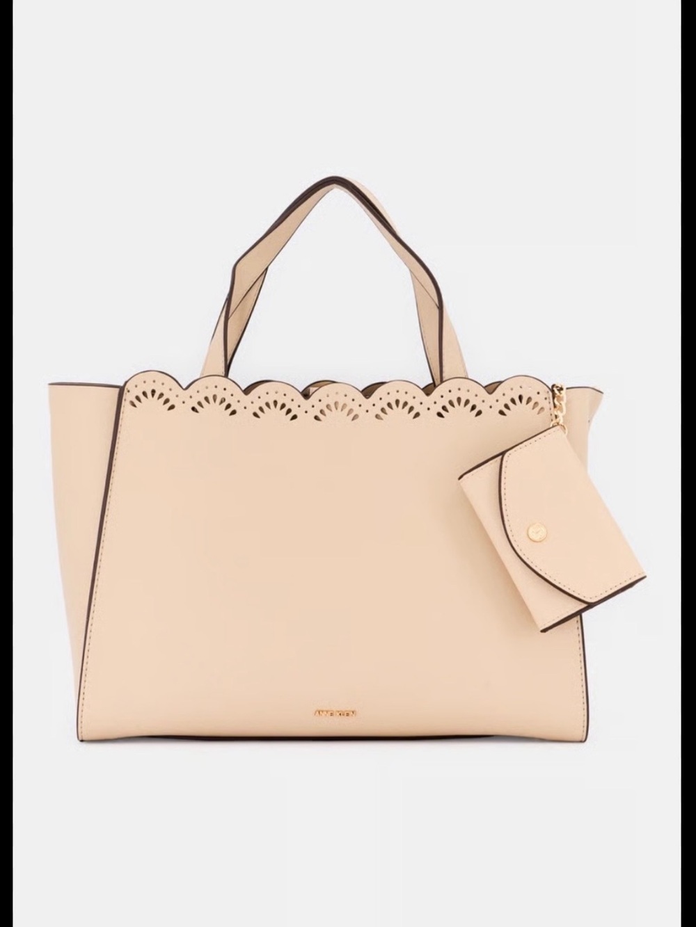 Anne Klein Blush Cream Laser-Cut Scallop Tote